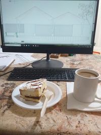 Coffee cup on table