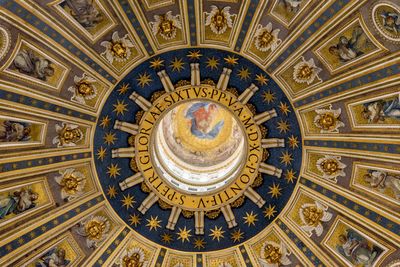 Close-up of illuminated ceiling of building