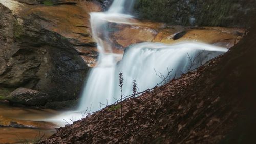 Scenic view of waterfall