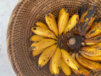 High angle view of fruit in basket