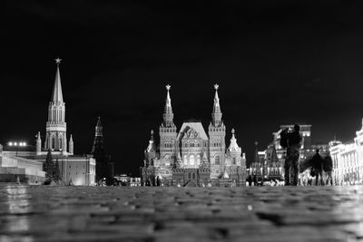 View of cathedral at night