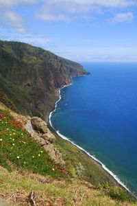 High angle view of sea against sky