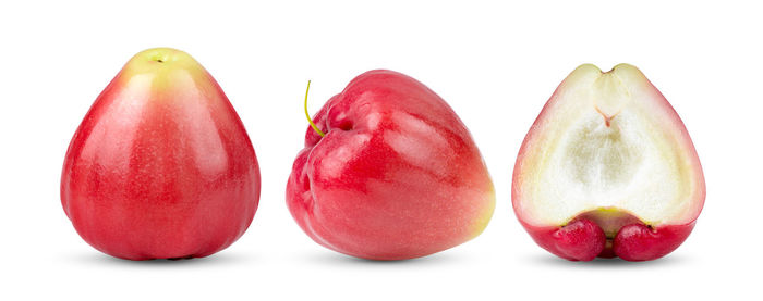 Close-up of apples against white background