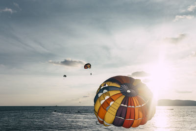 Parachute over sea