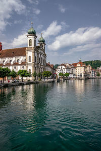 View of buildings against sky in city