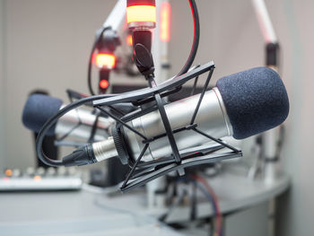 Close-up of microphone