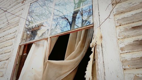 Low angle view of abandoned building