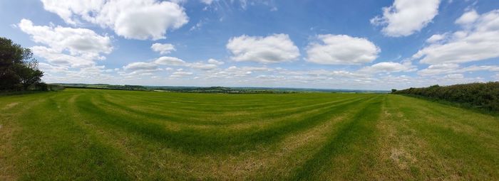 Scenic view of land against sky