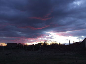 Scenic view of dramatic sky during sunset