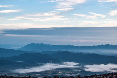 Scenic view of mountains against sky