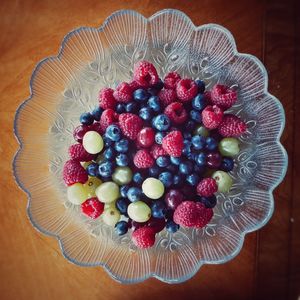 Close-up of strawberries on table