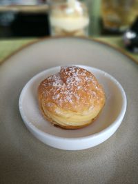 Close-up of dessert in plate on table