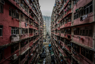 Low angle view of buildings in city