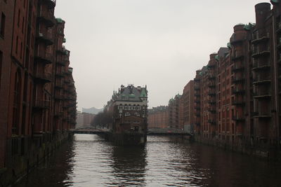 View of river with buildings in background
