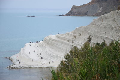 High angle view of beach against sky