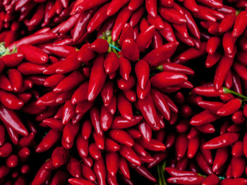 Full frame shot of red chili peppers