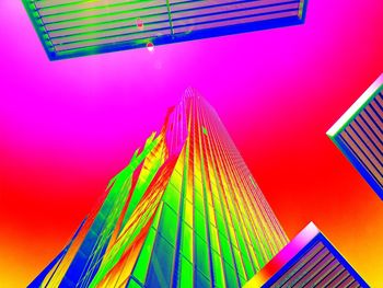 Low angle view of multi colored umbrellas