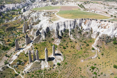 High angle view of rocks on landscape