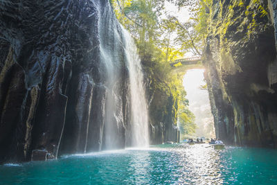 Scenic view of waterfall