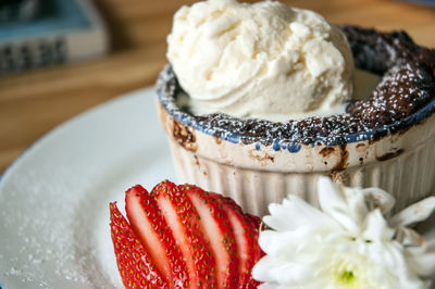 Close-up of cake on plate