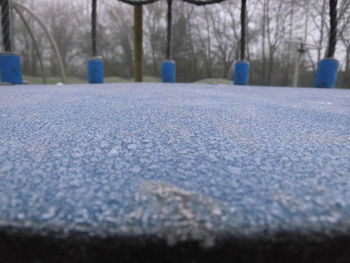 Surface level of snow covered landscape