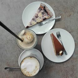 Directly above shot of coffee cup on table