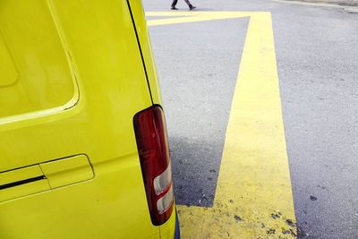 Close-up of yellow car