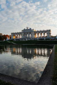 Reflection of buildings in water