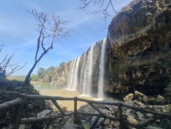 Scenic view of waterfall