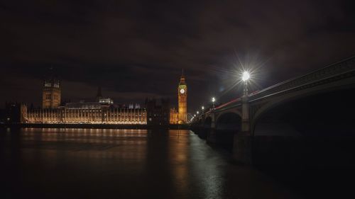 Illuminated city at night