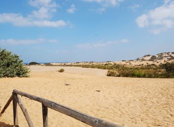 Scenic view of beach against sky