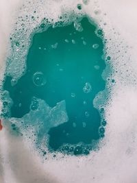 High angle view of bubbles in sea