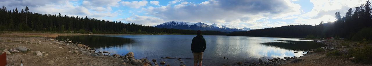 Panoramic view of lake against sky