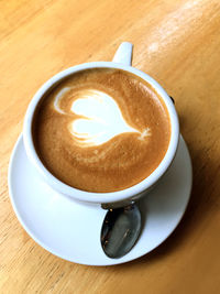 Coffee cup on table