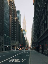 View of city street and buildings