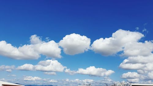 Low angle view of clouds in blue sky