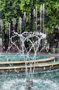 View of fountain in sea