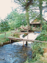 Footbridge over river