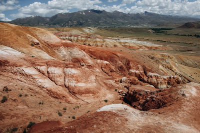 Scenic view of arid landscape