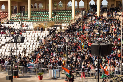 Wagah border, amritsar, punjab, india, 02 february 2023 - flag ceremony by border security force bsf