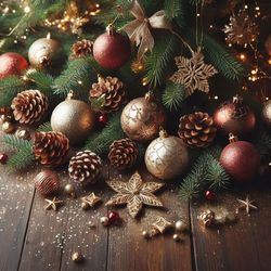 Close-up of christmas decorations on table