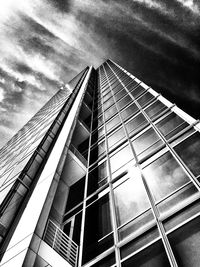 Low angle view of modern building against sky