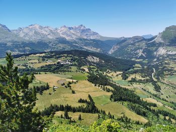 Scenic view of landscape against clear sky