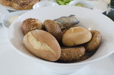 Close-up of bread in plate