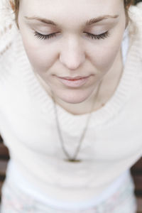Close-up portrait of a beautiful young woman