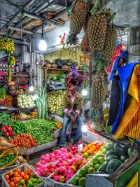 Various fruits for sale at market stall