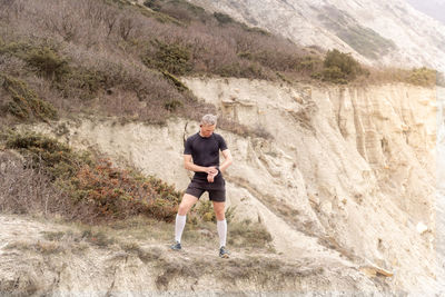 Full length of man running