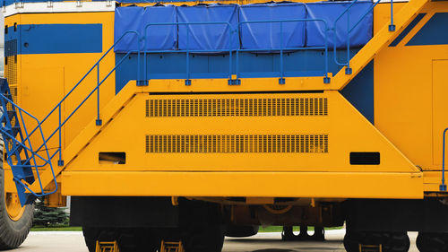 A new quarry dump truck on the territory of the plant. the largest dump truck in the world