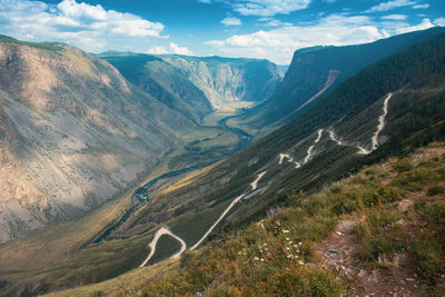 Scenic view of mountains against sky