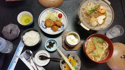 Close-up of served food
